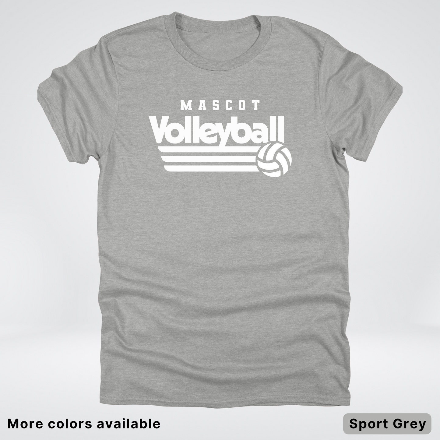 Custom Mascot - White - Volleyball Design 48 - T-Shirt