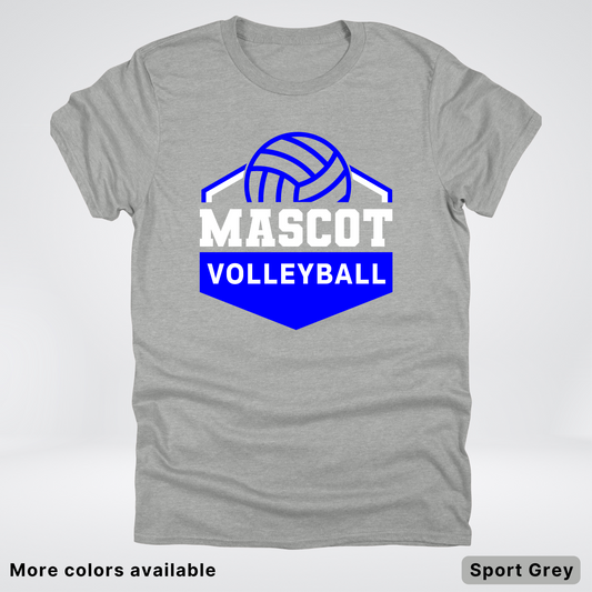 Custom Mascot - Blue - Volleyball Design 63 - T-Shirt