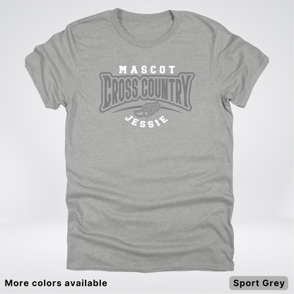 Custom Mascot & Name – Gray Design – Cross Country 04 - T-Shirt