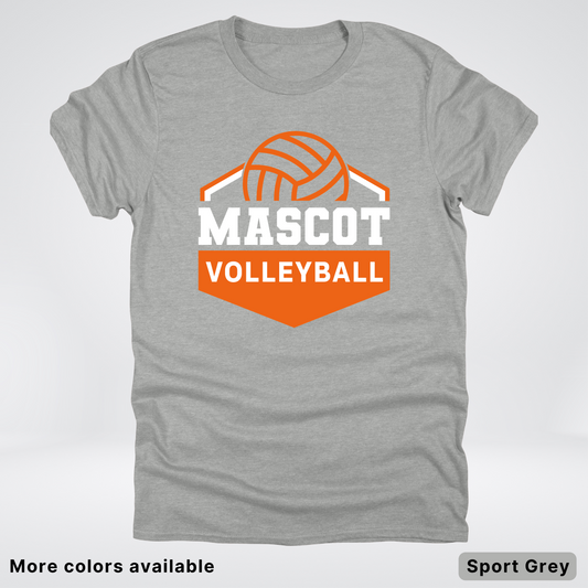 Custom Mascot - Orange - Volleyball Design 70 - T-Shirt