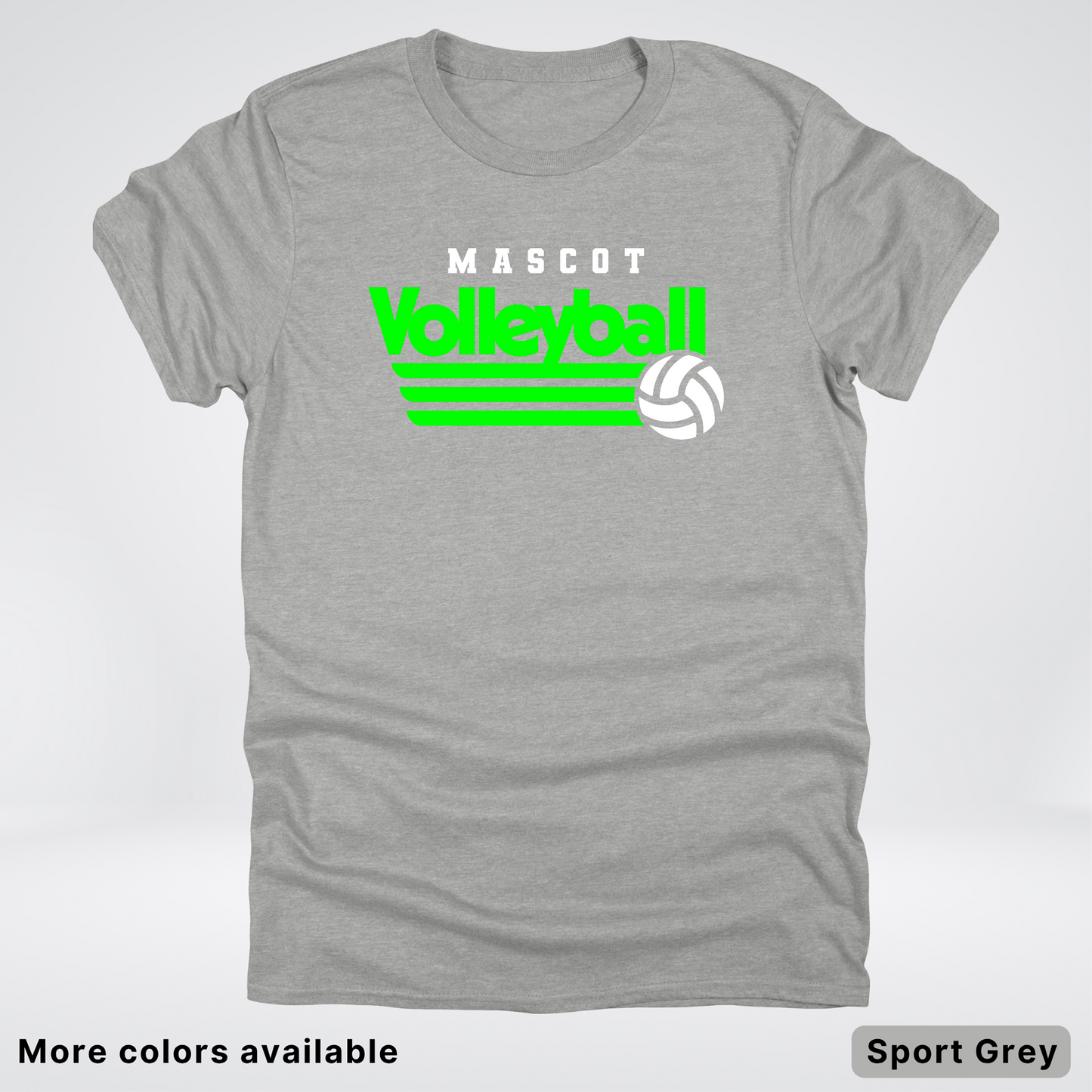Custom Mascot - Green - Volleyball Design 55 - T-Shirt