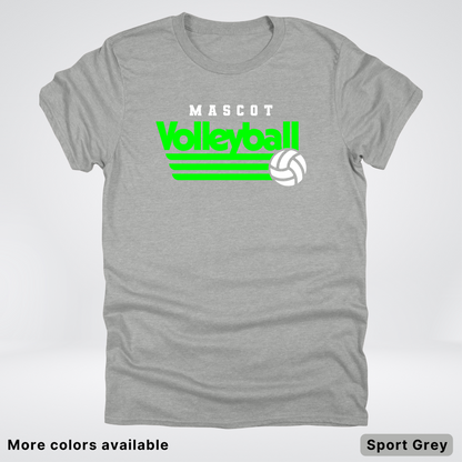 Custom Mascot - Green - Volleyball Design 55 - T-Shirt