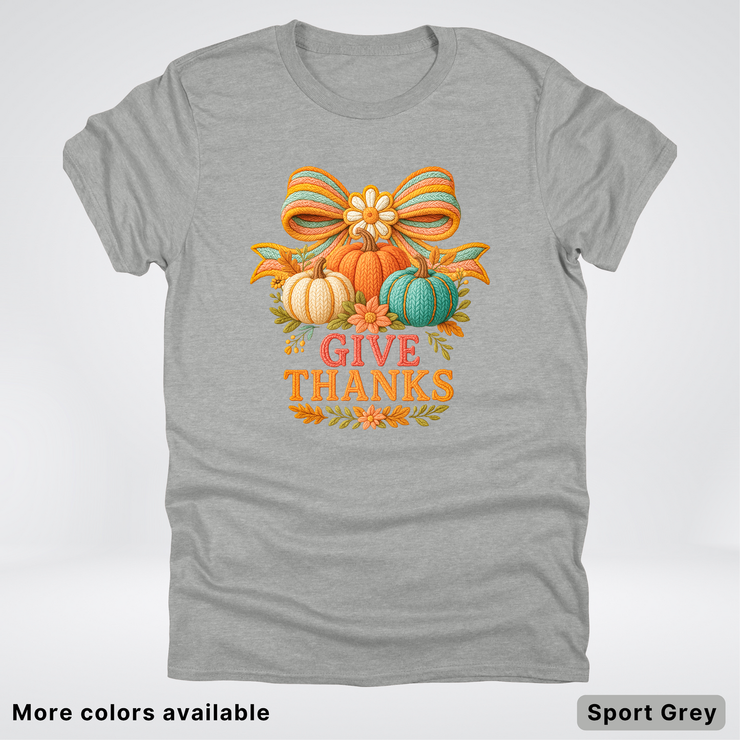 Give Thanks Crochet Thanksgiving Fall Pumpkin - T-Shirts