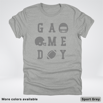 Game Day Football 3 x 3 - Gray Design  - T-Shirt