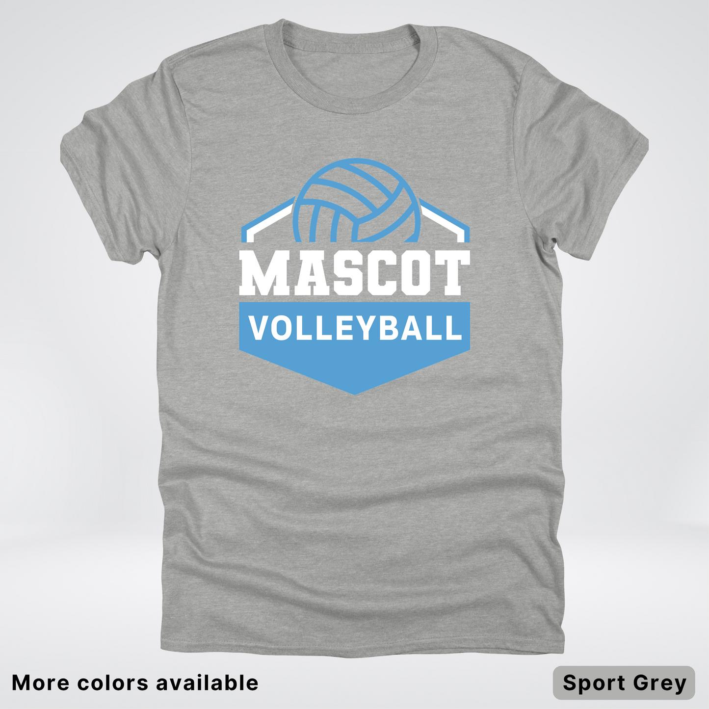Custom Mascot – Light Blue - Volleyball Design 68 - T-Shirt