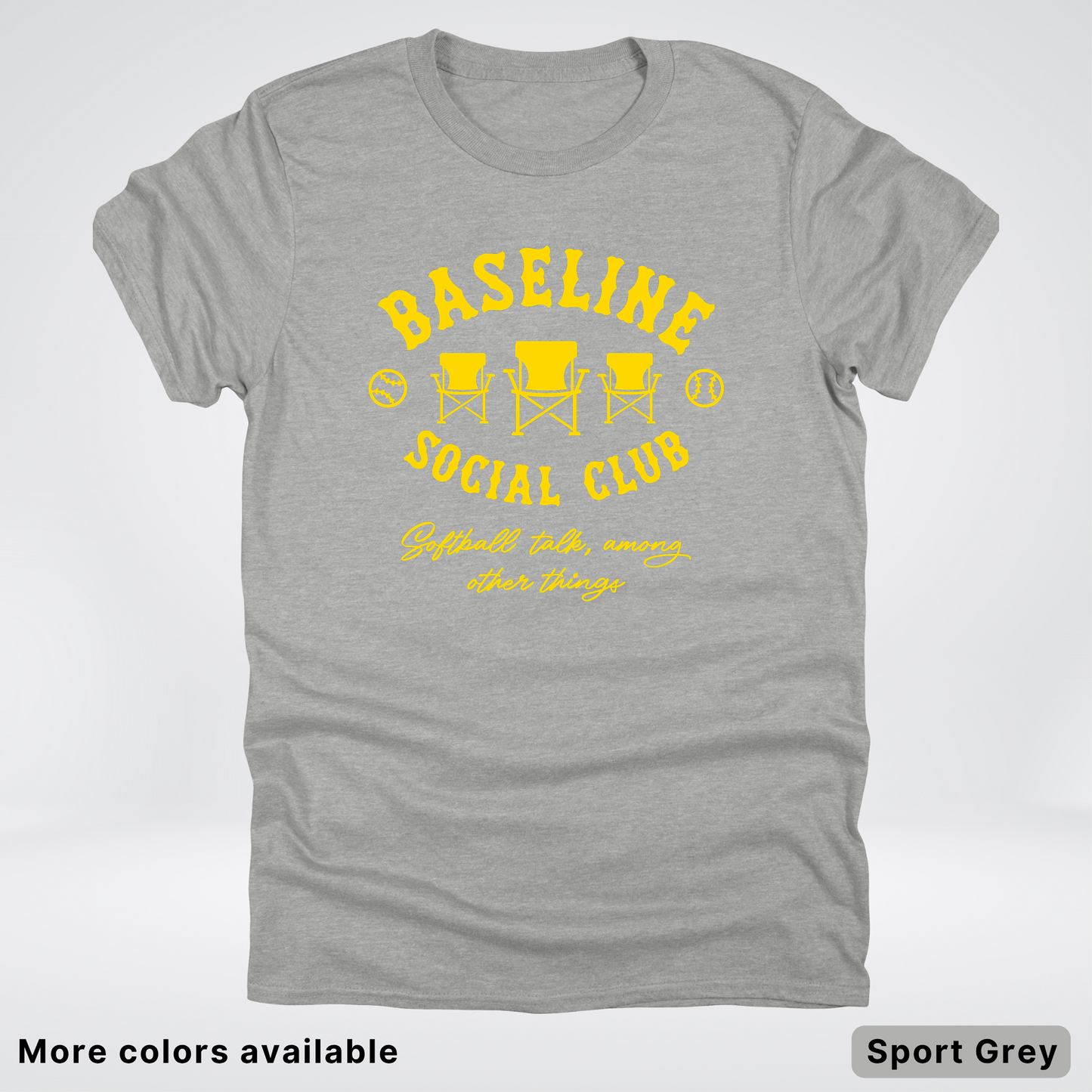 Baseline Social Club Softball – Gold Design - T-Shirt