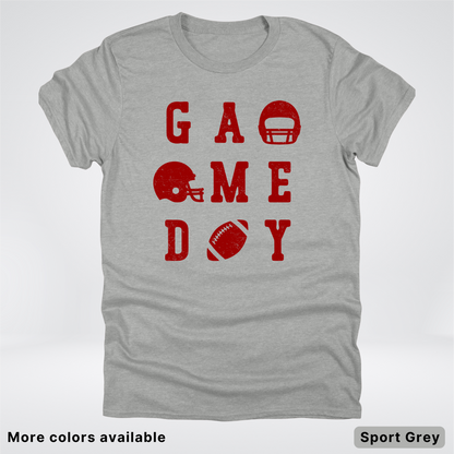 Game Day Football 3 x 3 – Maroon Design – T-Shirt
