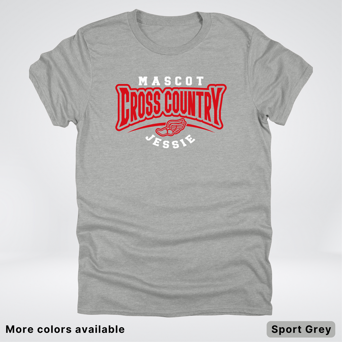 Custom Mascot & Name – Red Design – Cross Country 07 - T-Shirt