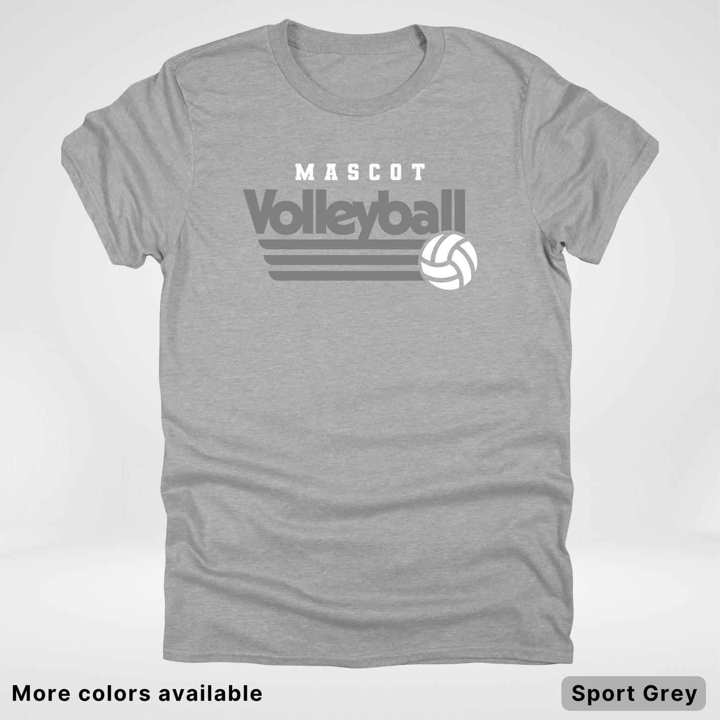 Custom Mascot - Gray - Volleyball Design 49 - T-Shirt