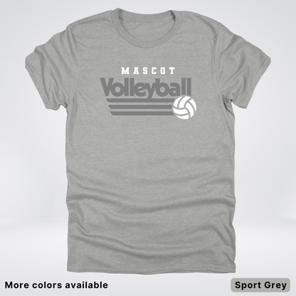 Custom Mascot - Gray - Volleyball Design 49 - T-Shirt