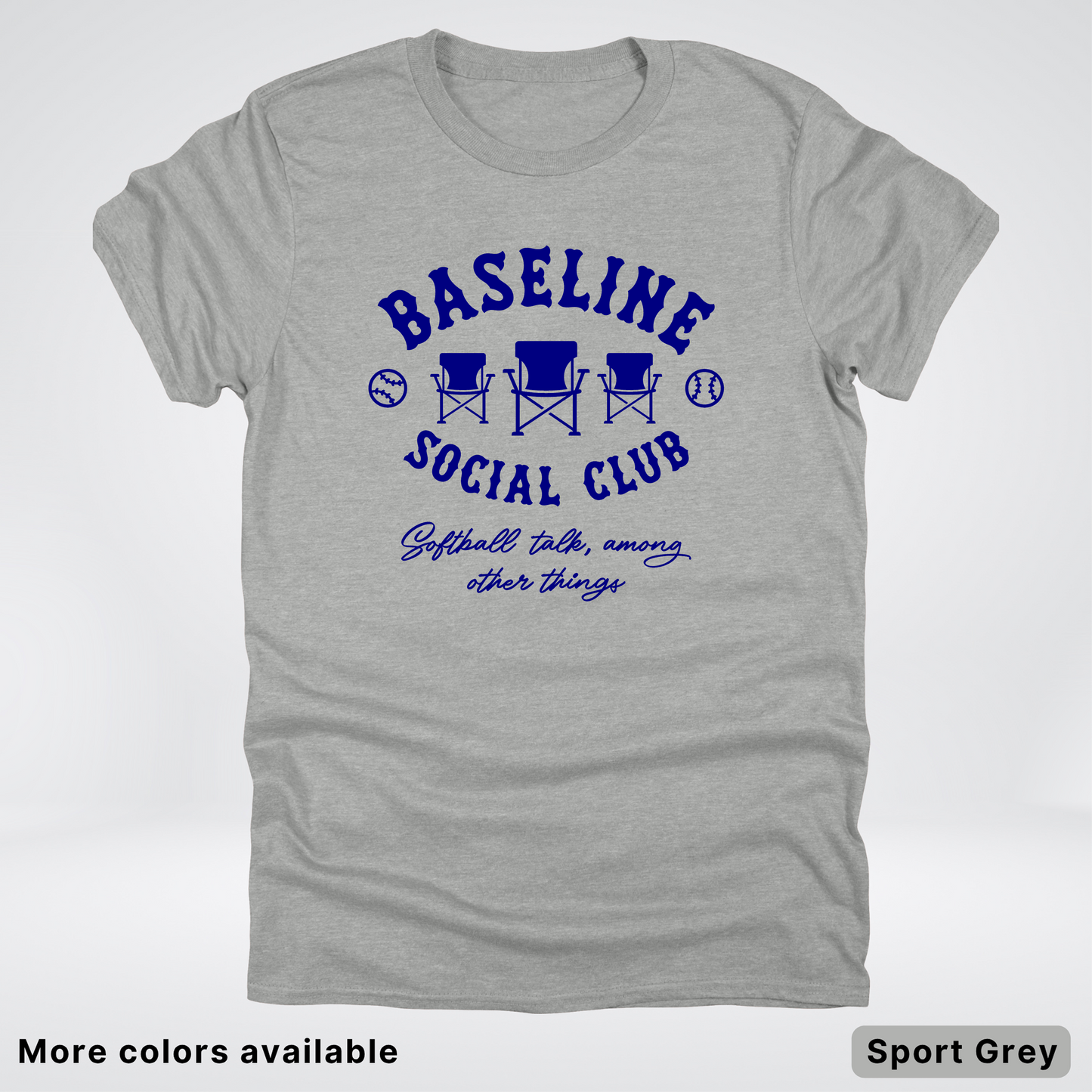 Baseline Social Club Softball – Navy Design - T-Shirt