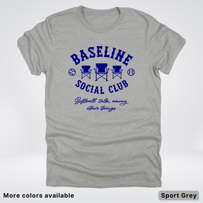 Baseline Social Club Softball – Navy Design - T-Shirt