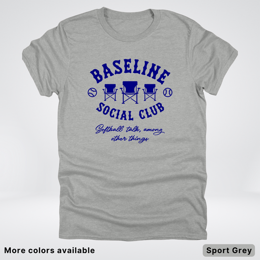Baseline Social Club Softball – Navy Design - T-Shirt