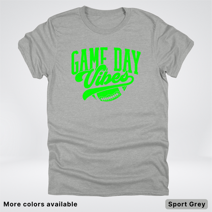 Game Day Vibes - Green Design - Football - T-Shirt