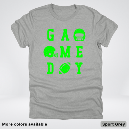 Game Day Football 3 x 3 - Green Design - T-Shirt