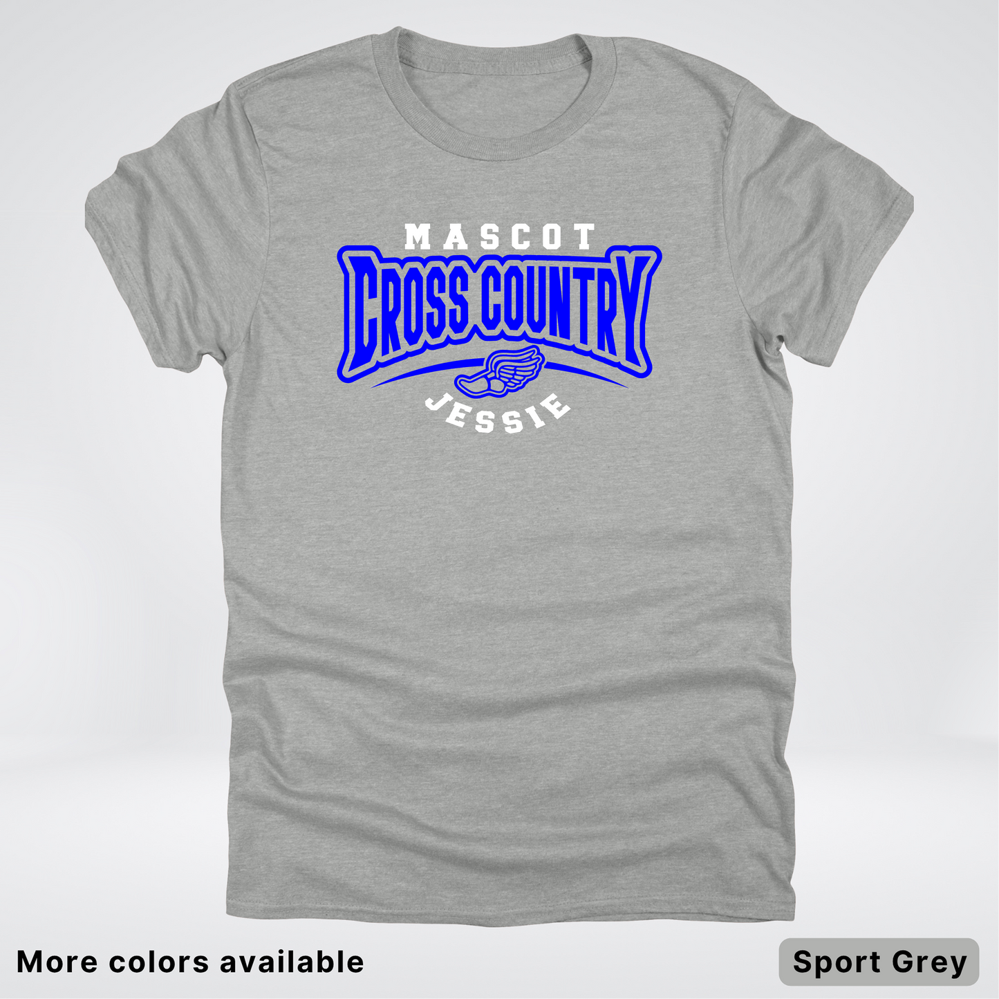 Custom Mascot & Name – Blue Design – Cross Country 05 - T-Shirt