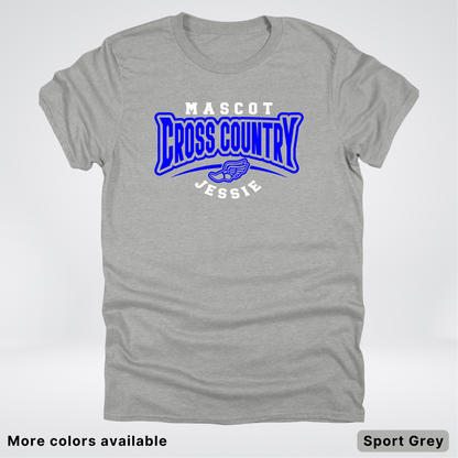 Custom Mascot & Name – Blue Design – Cross Country 05 - T-Shirt
