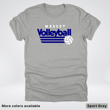 Custom Mascot - Navy - Volleyball Design 56 - T-Shirt