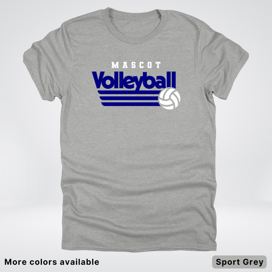 Custom Mascot - Navy - Volleyball Design 56 - T-Shirt