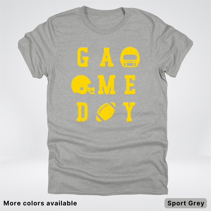 Game Day Football 3 x 3 - Gold Design - T-Shirt