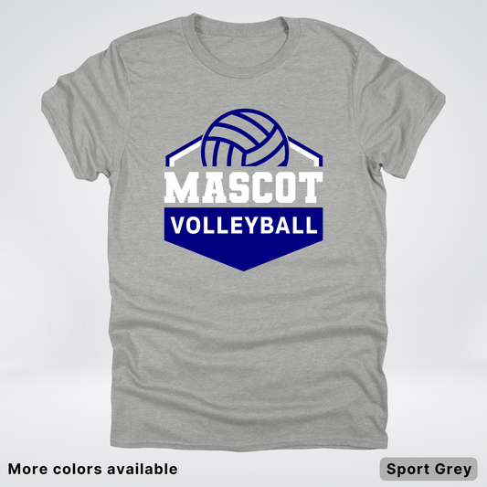 Custom Mascot - Navy - Volleyball Design 67 - T-Shirt