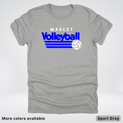 Custom Mascot - Blue - Volleyball Design 51 - T-Shirt