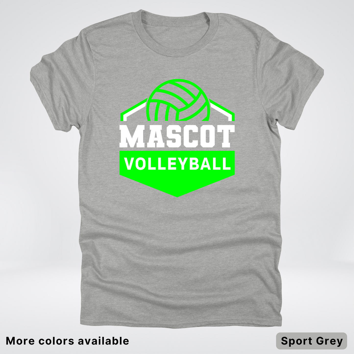 Custom Mascot - Green - Volleyball Design 71 - T-Shirt