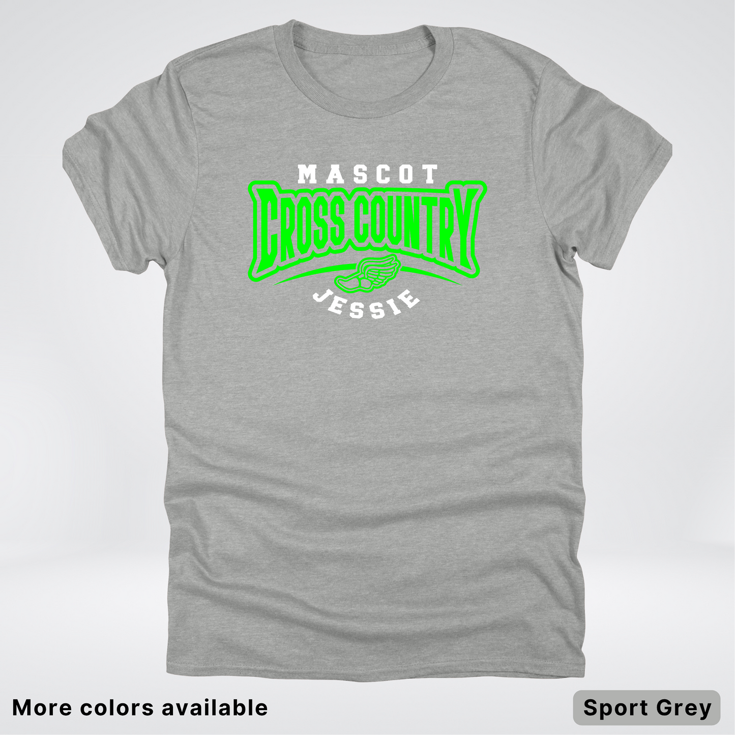 Custom Mascot & Name – Green Design – Cross Country 09 - T-Shirt