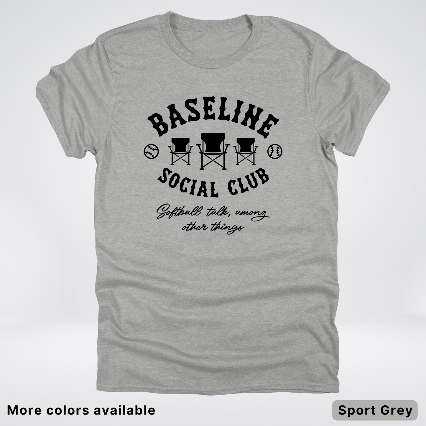 Baseline Social Club Softball – Black Design - T-Shirt