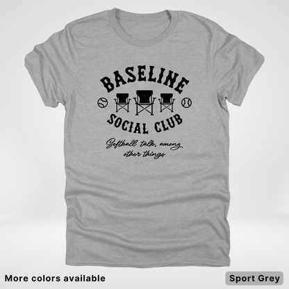 Baseline Social Club Softball – Black Design - T-Shirt