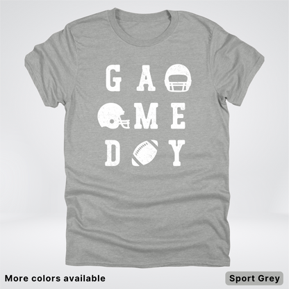 Game Day Football 3 x 3  – White Design  – T-Shirt