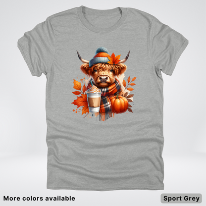 Fall Cow Cold Brew Coffee Pumpkin - T-Shirt