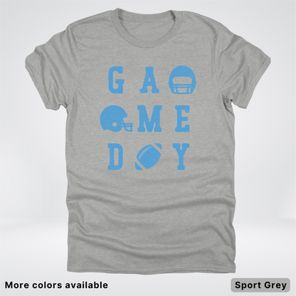 Game Day Football 3 x 3 – Light Blue Design – T-Shirt
