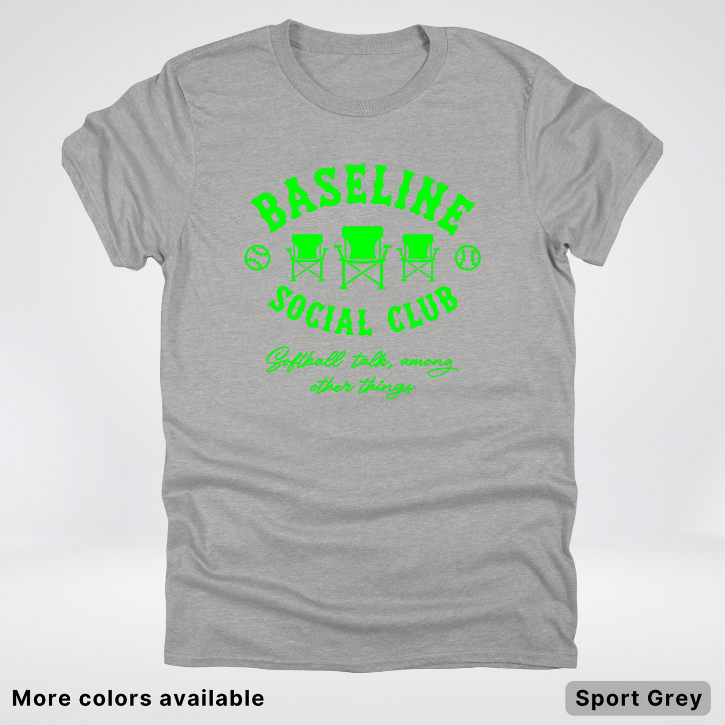 Baseline Social Club Softball – Green Design - T-Shirt