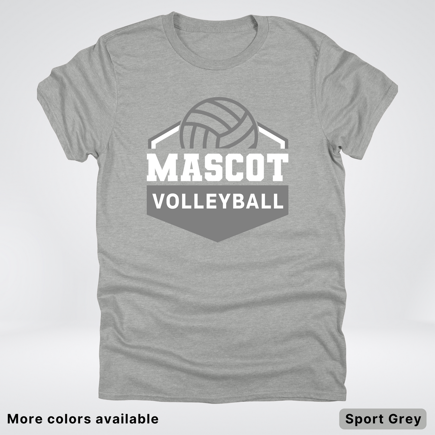 Custom Mascot - Gray - Volleyball Design 61 - T-Shirt