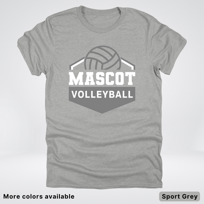Custom Mascot - Gray - Volleyball Design 61 - T-Shirt