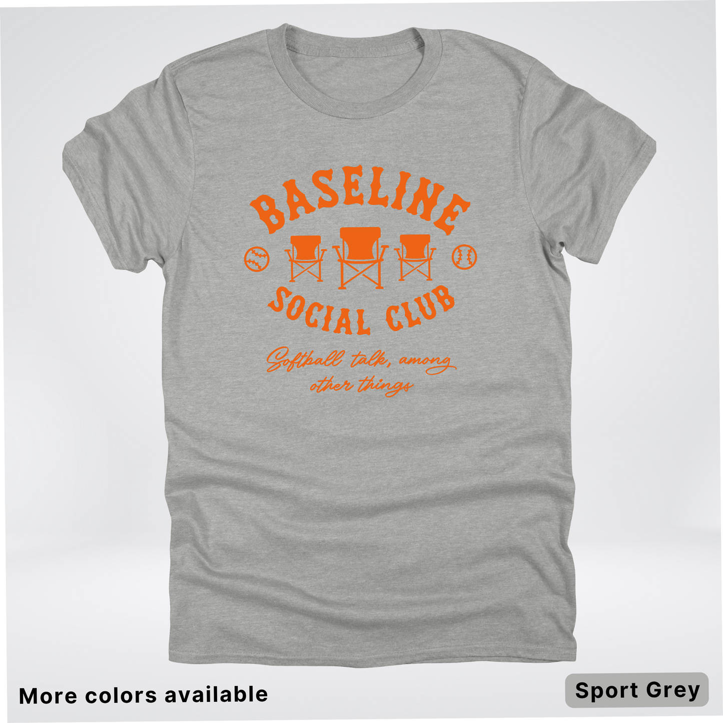 Baseline Social Club Softball – Orange Design - T-Shirt