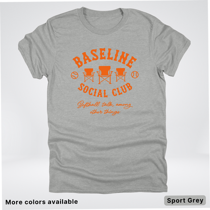 Baseline Social Club Softball – Orange Design - T-Shirt