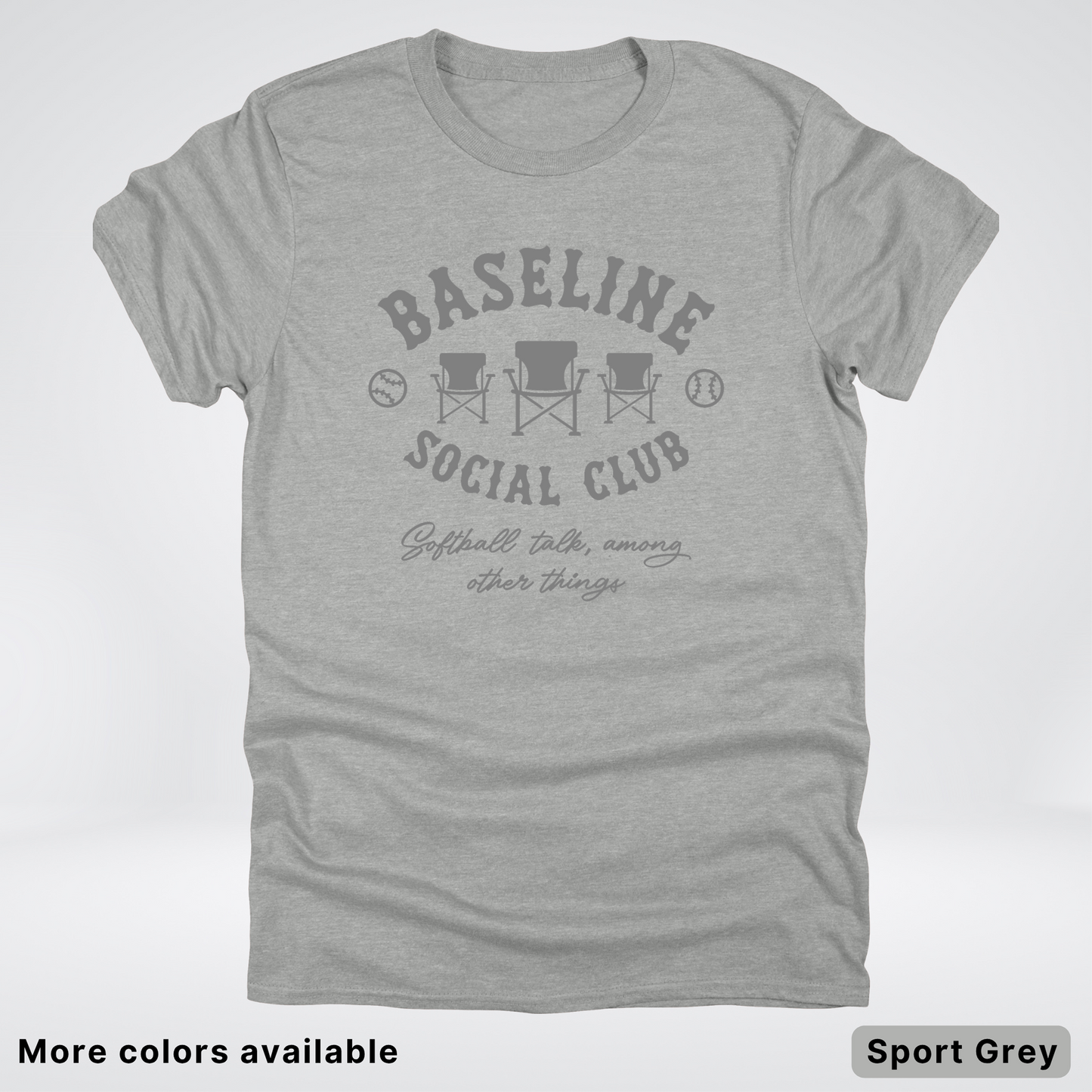 Baseline Social Club Softball – Gray Design - T-Shirt