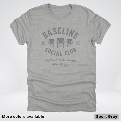 Baseline Social Club Softball – Gray Design - T-Shirt