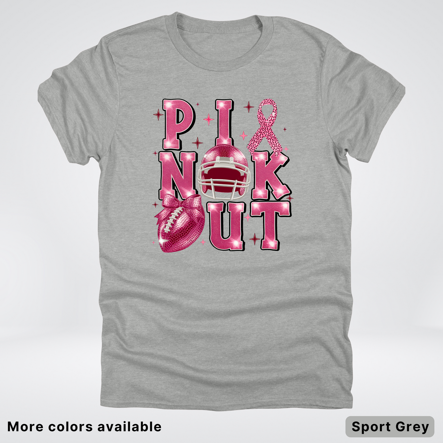 Pink Out Football Coquette Glitter Helmet 02 T-Shirt