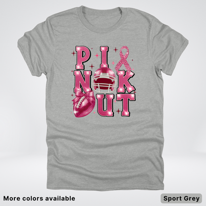 Pink Out Football Coquette Glitter Helmet 02 T-Shirt