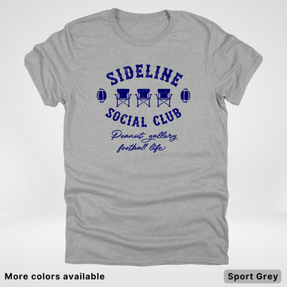 Sideline Social Club Peanut Gallery Football Life Navy Design 02 T-Shirt