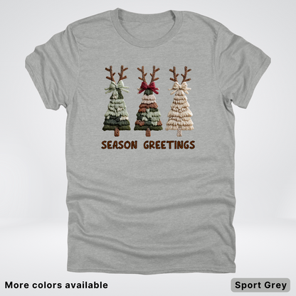 Rustic Christmas Tree Trio (Hook Yard Faux Look) - T-Shirt