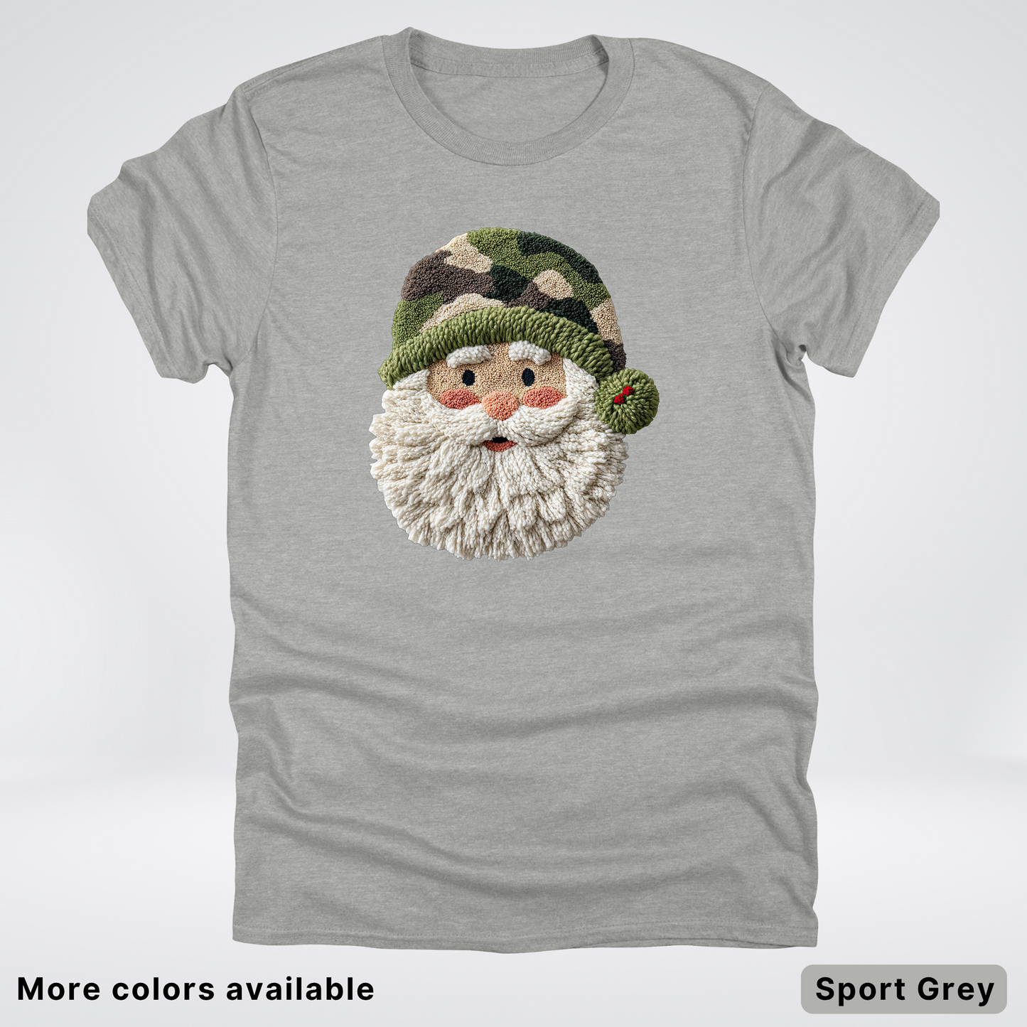 Woodland Santa Face (Hook Yard Faux Texture) - T-Shirt