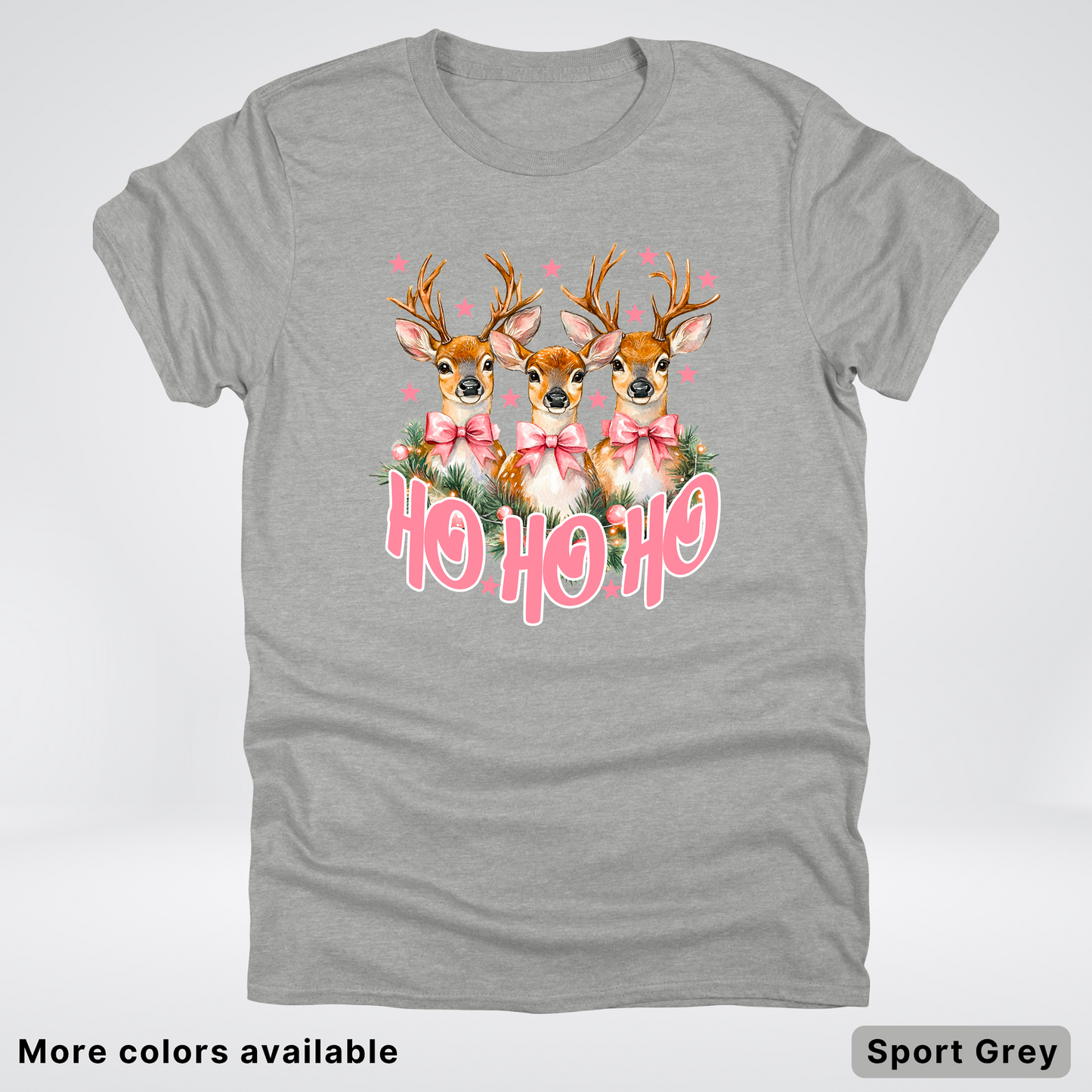Ho Ho Ho Pink Deer Trio - T-Shirt