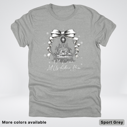 Oh Come Let Us Adore Him Nativity - T-Shirt