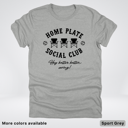 Home Plate Social Club – Black Design - T-Shirt