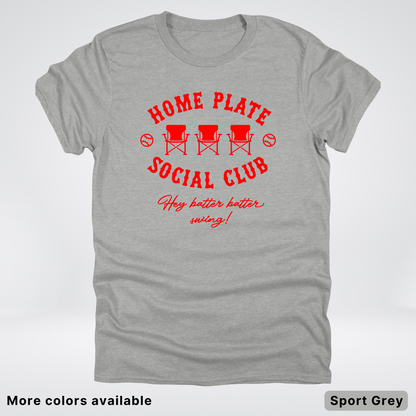 Home Plate Social Club – Red Design - T-Shirt