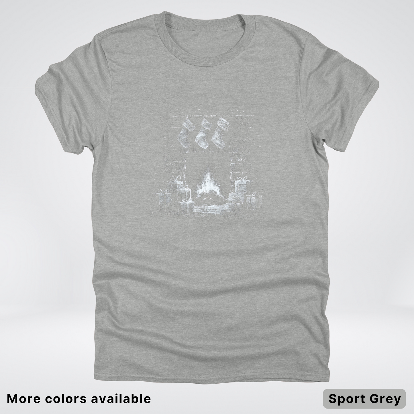 Vintage Christmas Fireplace Scene - T-Shirt